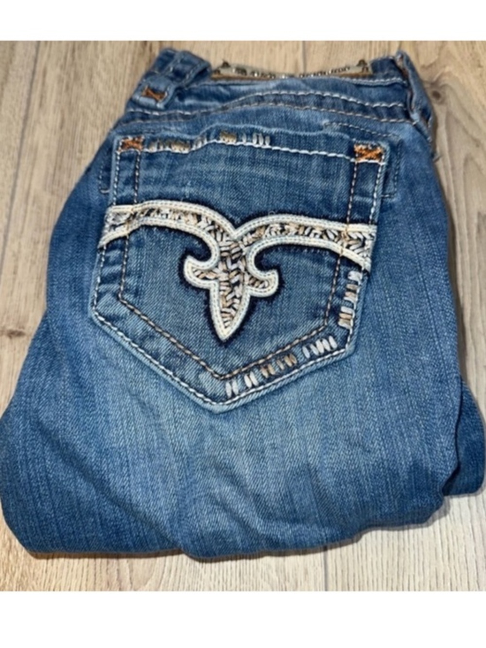 Rock revival Angela capri crop cropped blue jeans denim
